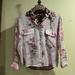 Mantero 1902 Silk Blend Floral Blouse Size XS Made In Italy #2